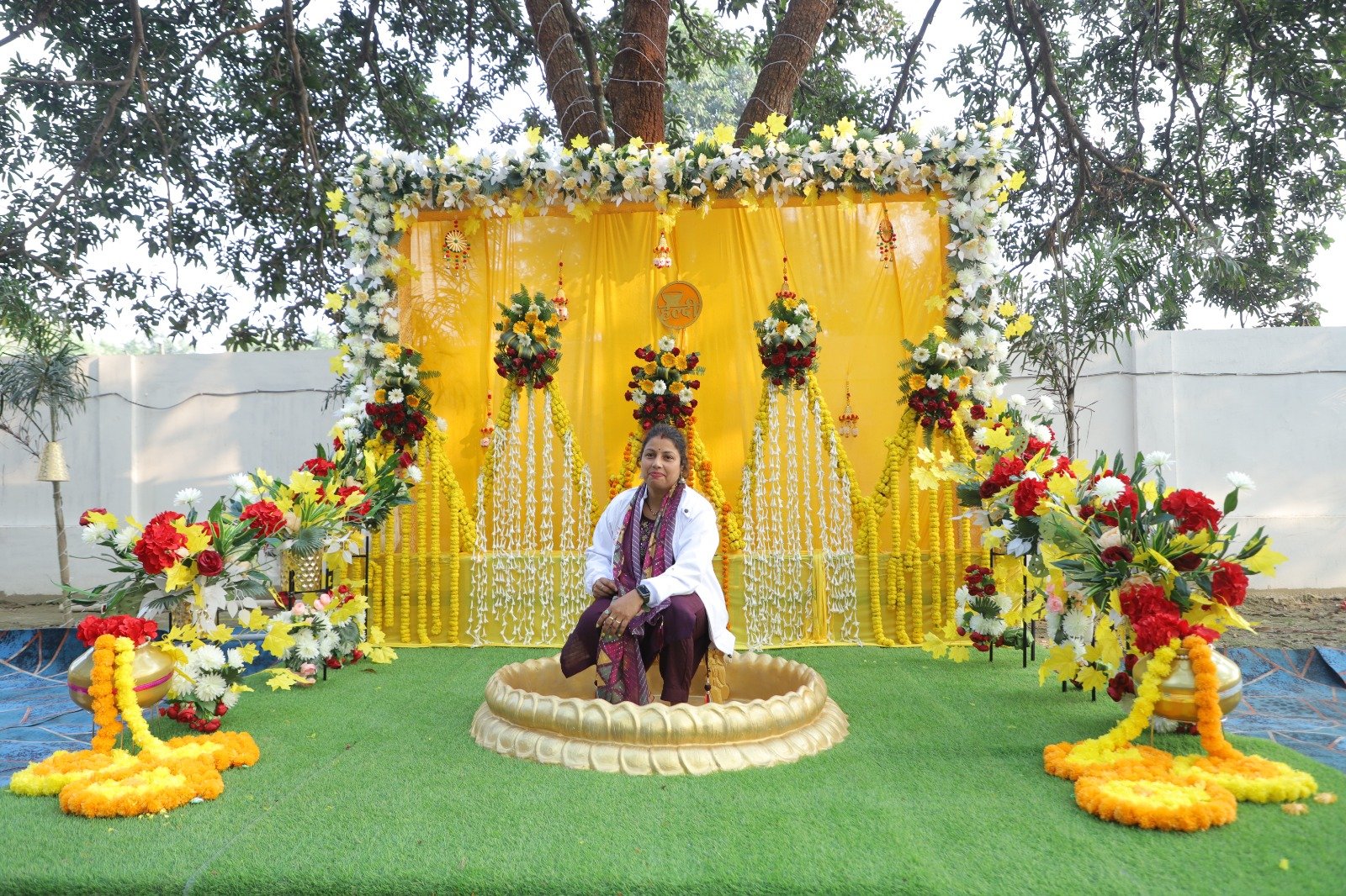 Floral Haldi Backdrop